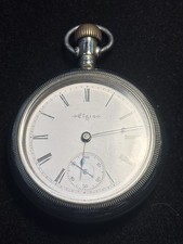 Elgin Grade 93 Pocket Watch 18s 15J c1891 Silverode Case Non-Running
