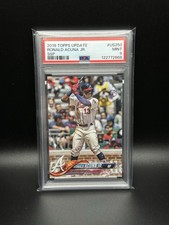 RONALD ACUNA JR 2018 TOPPS UPDATE BATTING SSP VARIATION WHITE JERSEY PSA US250