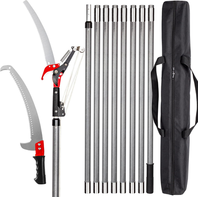 #ad Pole Saw for Tree Trimming 7.2 27 FT Manual Tree Pruner with 8 Sectional Fiberg $161.79