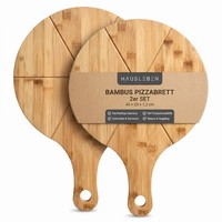 Hausleben® 2 StüCk Pizzabrett Schneide/Servierbrett Rund Mit Griff, 45X33X1,2 Cm