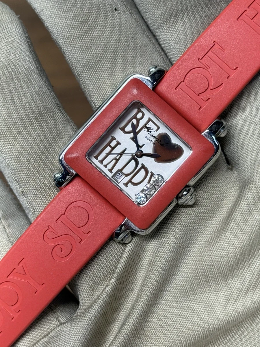Chopard Happy Sport Rubber Band Stainless Steel Case Wristwatches
