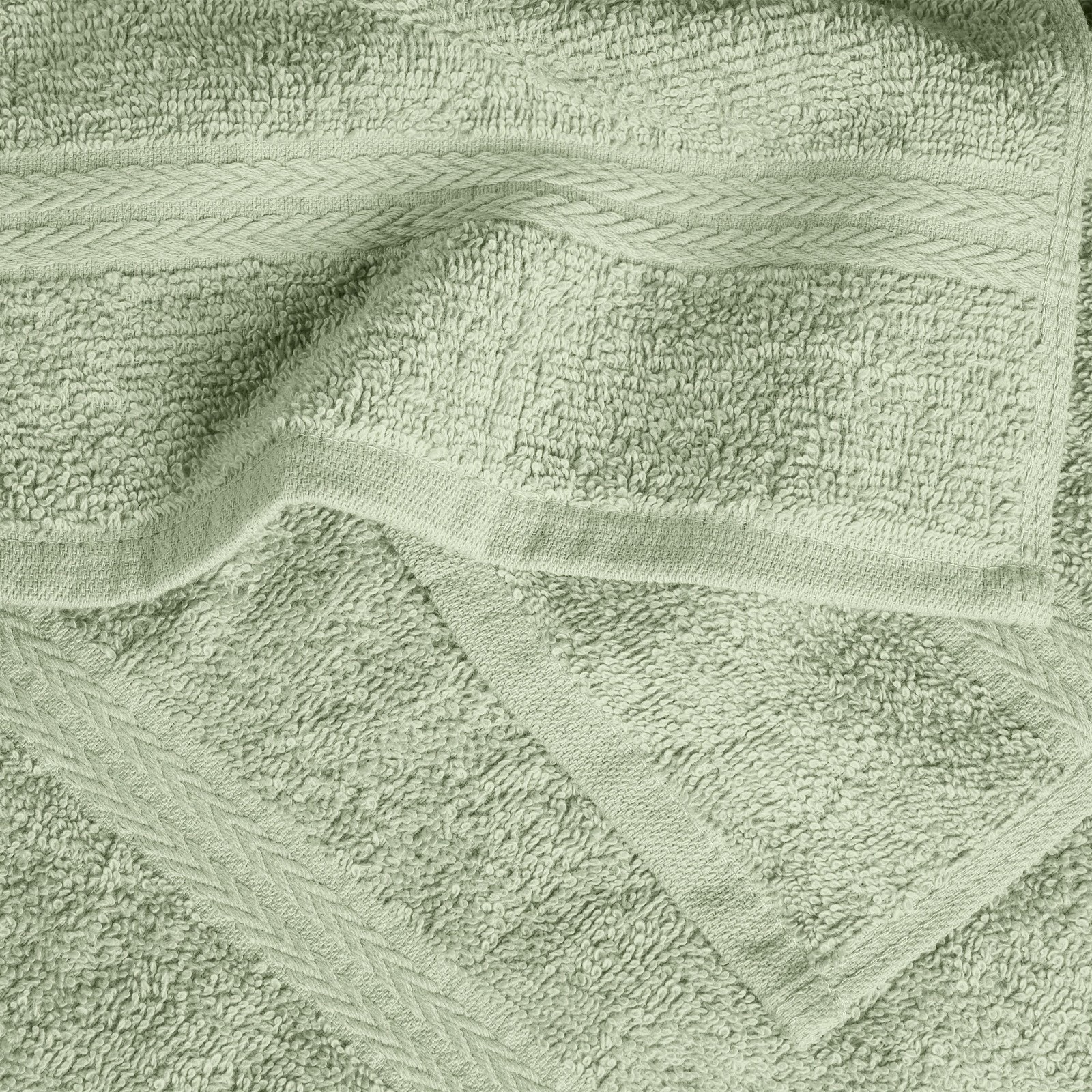 Miami 100% Cotton Chevron Border Lightweight Quick Drying 6 Piece Towel Set