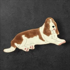 Vintage Elvie Zell Basset Hound Dog Brooch Pin Signed Enamel Jewelry Collectible