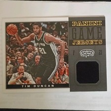 Panini Game Jerseys Tim Duncan Memorabilia Card San Antonio Spurs NBA