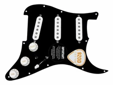 920D Custom Fiesta DG Pickups BLACK/WHITE Loaded Pickguard for Fender Strat