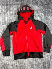 Air Jordan Jacket Boys Medium 10-12 Red Fleece Lined Hooded Jumpman Graphic