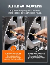 AstroAI 2 Pack Air Chuck, Heavy Duty Closed Flow Lock On Tire Chuck with Clip fo