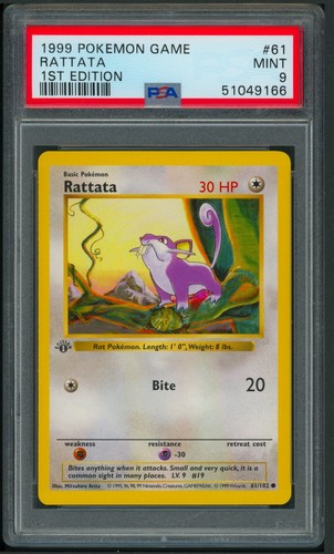 Rattata (1st Edition) graded PSA 9 for sale on eBay