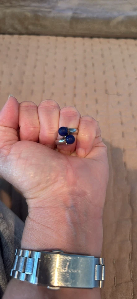 Anillo Tiffany & Co. de cuentas de lapislázuli azul de oro amarillo y 18k talla 6,5 Foto 4 de 4