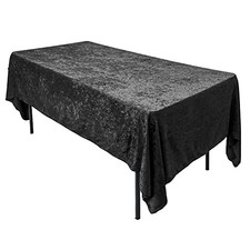 Lush Panne Velvet Tablecloth - 60 x 102 Inch 60"x102" Rectangular Black