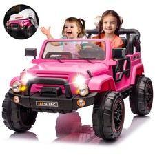 Pink 2 Seater 12V Kids Ride On Car Electronic Truck with 3 Speeds,LED,MP3,Remote