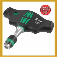 Wera Ratcheting T-handle Bitholding Screwdriver w Rapidaptor Quick-Release Chuck