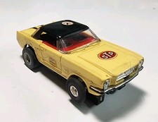 Vintage Aurora Thunderjet Yellow Ford Mustang Hardtop HO Slot Car T-Jet
