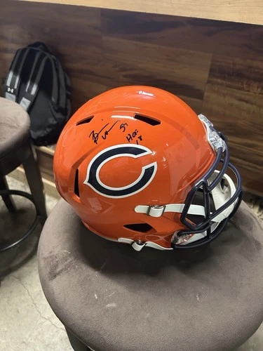 Brian Urlacher Signed Full Size Flash Replica Helmet “HOF 18” Bears Beckett COA