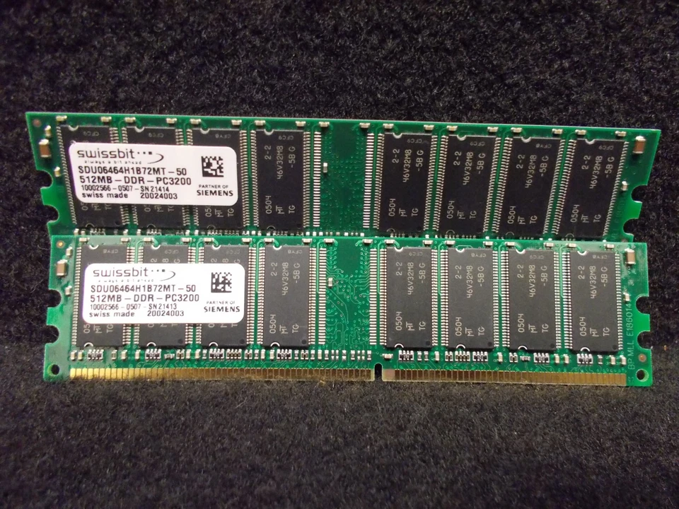 2X Swissbit SDU06464H1B72MT-50, PC-3200, 512MB, DDR1, 400MHz. #SU-444 - Image 4 of 4
