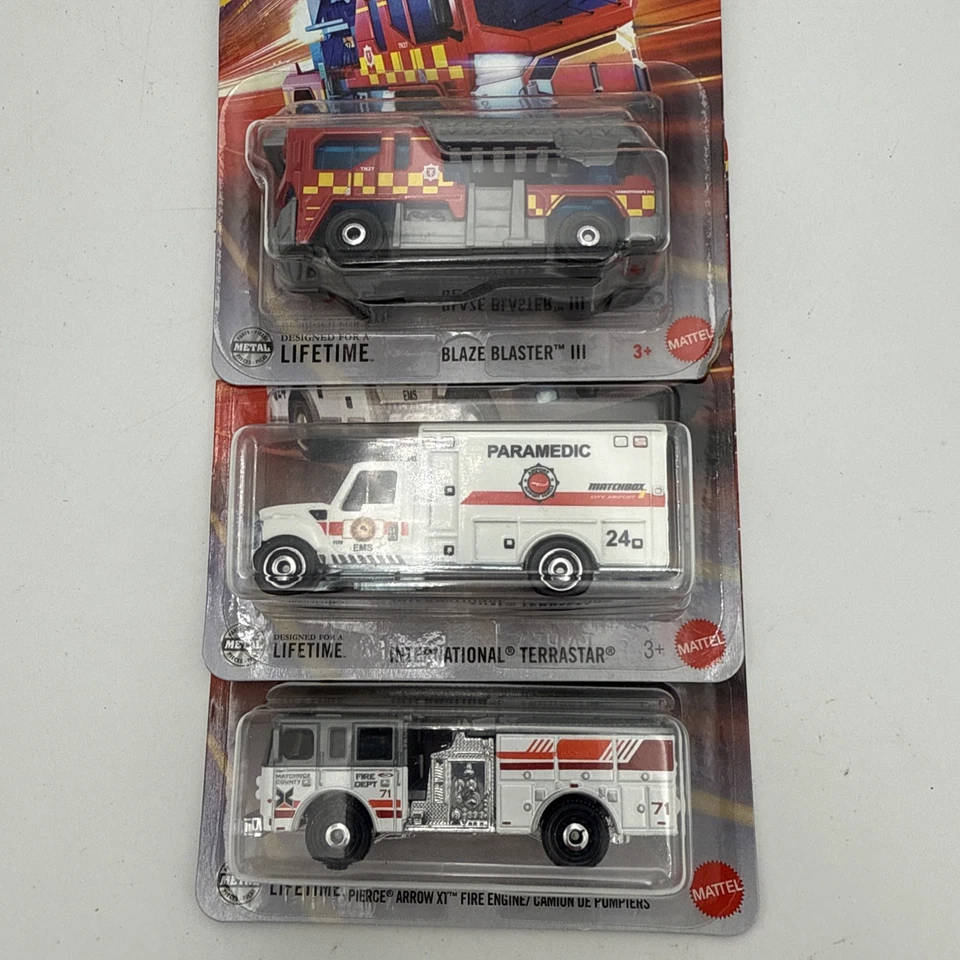 Matchbox 2025 MBX Rescue V 5-Pack-Variation #2 VHTF with Bonus Emergency Cars - Image 2 of 4