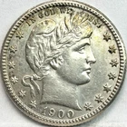 1900-S Barber Silver Quarter, AU+,    San Francisco Mint￼