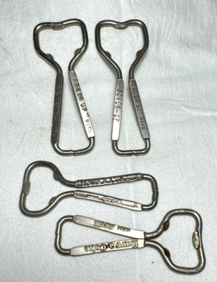 Vintage Soda Pop Bottle Openers - Coke/Coca-Cola - 7-Up/Seven-Up - Lot of 4