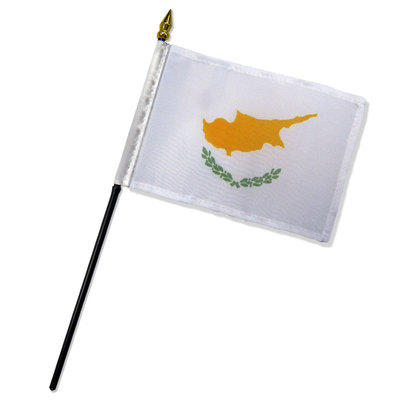2 Pack Cyprus 4''x6'' Flag Desk Table Stick