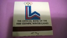 Old Vintage "THE OFFICIAL BANK OF 1980 OLYMPIC WIN Unused Matchbook Made in USA