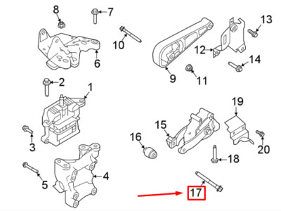 LR Range Rover Evoque L551 Motor Drehmoment Federbein Aufnahme Schraube LR114981 NEU ORIGINAL
