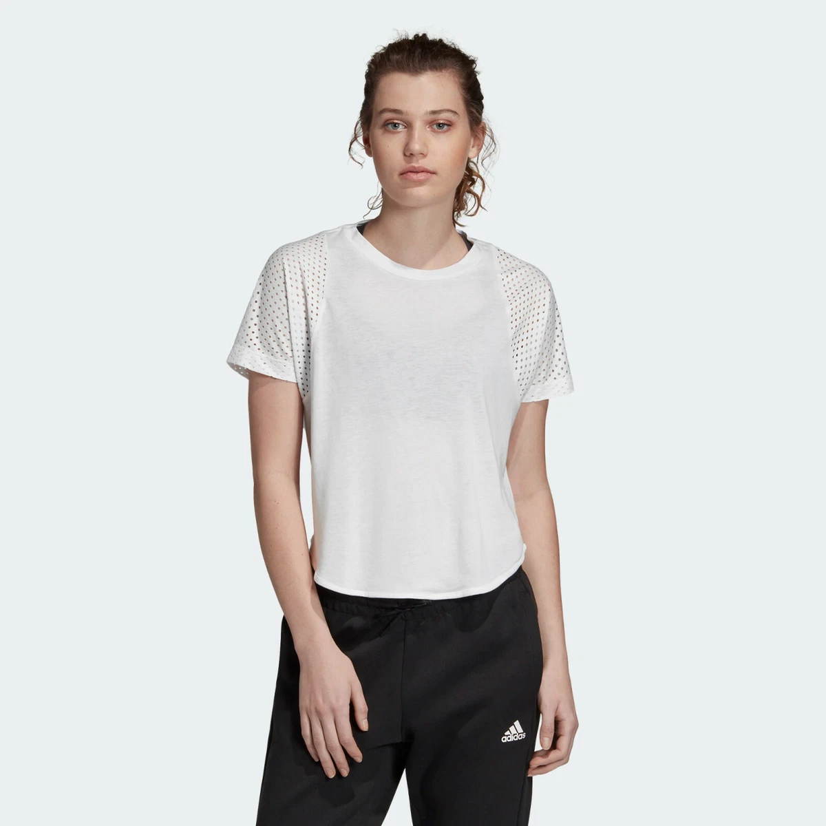 NWT Adidas Women s ID Mesh Tee White DX7935