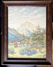 W. SPICKENDORFF AQUARELL OBER-SCHÖNAU OBERSCHÖNAU GEBIRGE ANTIK RAHMEN SIGNIERT