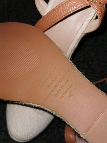 Ladies UK 7 Witchery Natural Beige & Brown Closed Toe Ankle Strap Wedges - Picture 5 of 5