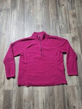 Eddie Bauer Sweatshirt Womens 2XL XXL Pink Pullover Quarter Zip Fleece Casual