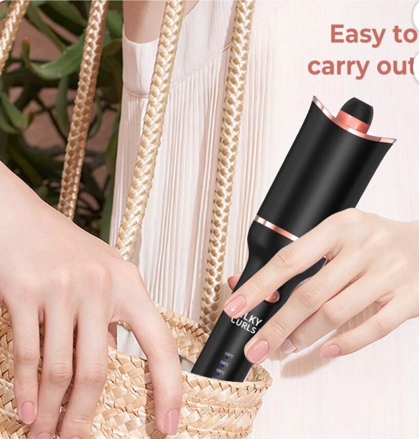 Automatic Hair Curler w/adjustable 6 temperature up to 220°c black/golden NEW