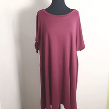 A.U.W. Pullover Dress, Short Sleeves with Cut-out & Tie, Rose Colored, Size 2X