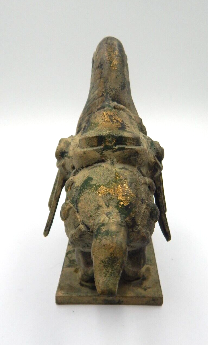 Vintage OMC Japan Cast Iron Gilded Warrior Horse Sculpture | eBay