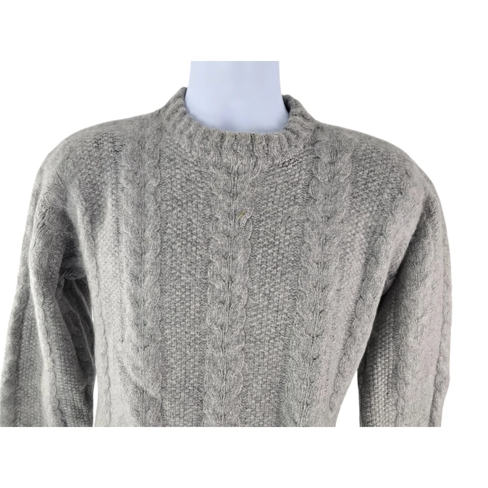 Suéter Neiman Marcus 100 % cachemir grueso tejido a mano tejido con cable M/L Foto 2 de 4
