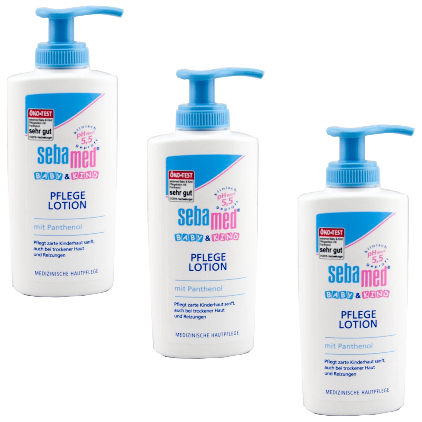 Sebamed Care Lotion With Dispenser 3 X 200 Ml - With Panthenol - Baby & Child
