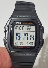 Men Casio Watch 3239 W-96h Illuminator Digital Black Band Chrono Dual Time Alarm