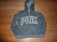VICTORIAS SECRET PINK CAMO "PINK" 1/4 ZIP HOODIE NWT
