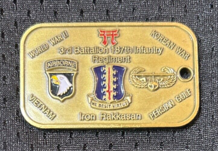 3rd BN 187th INFANTRY RAKKASAN AIRBORNE CHALLENGE COIN - Older