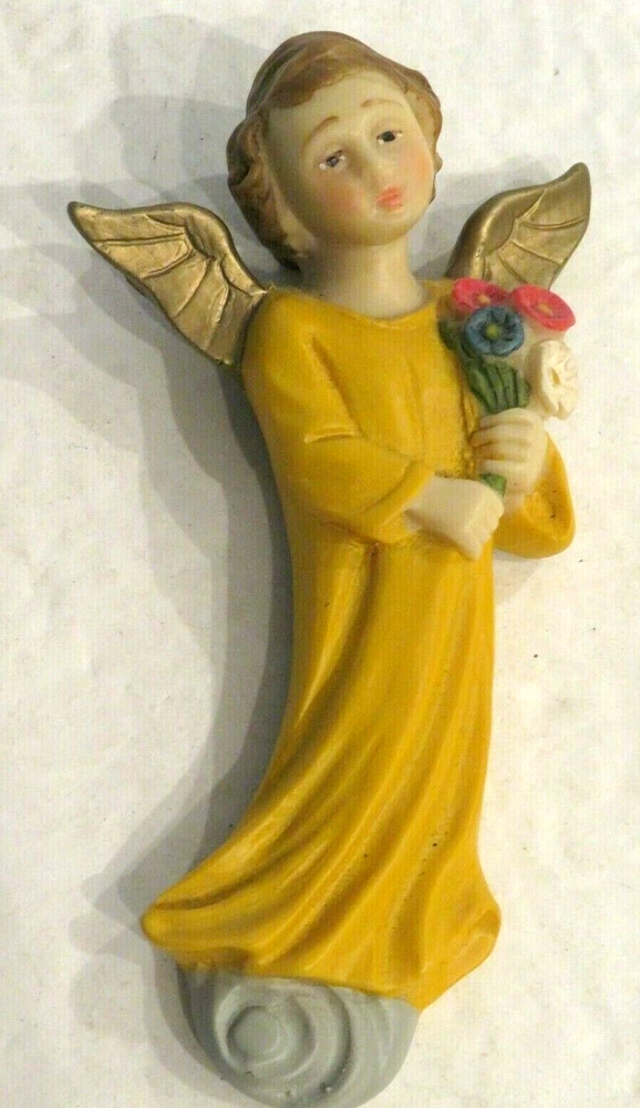 Angel Cherub Vintage Wall Hanging Made In Italy Resin 6