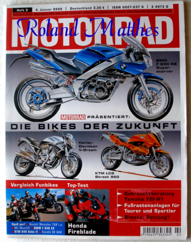 MOTORRAD 2-02+DUCATI MONSTER+BMW F 650 CS+MZ MASTIFF+BENELLI 900+SUZUKI+KTM 640 - 第 1/1 張圖片