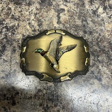 VINTAGE, COLLECTIBLE, 1977 RAINTREE, FLYING MALLARD DUCK, BELT BUCKLE