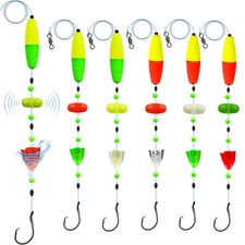 6Pcs Catfish Fishing Rigs Ready Kit，2 in 1 Rotating rattles/Double Rattles Be...