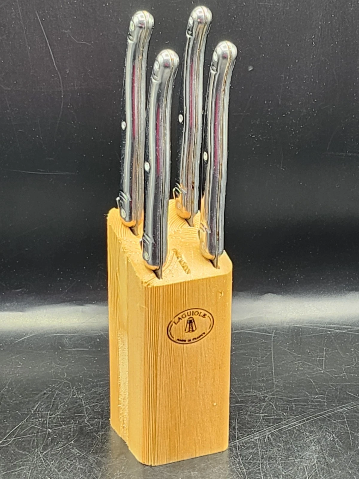 Jean Dubost Laguiole 4pc Steak Knife Block Set