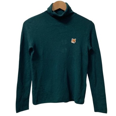 MAISON KITSUNE Fox Head Patch Fitted Turtleneck Knit Sweater S