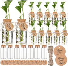 24 Pack 3.54'' Plastic Plant Propagation Stations with Hole Lid Planter Vase ...