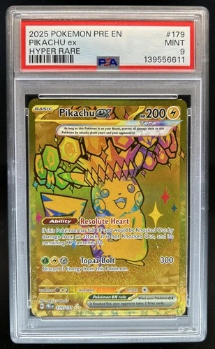 2025 Pokemon Prismatic Evolutions Pikachu ex #179/131 PSA 9