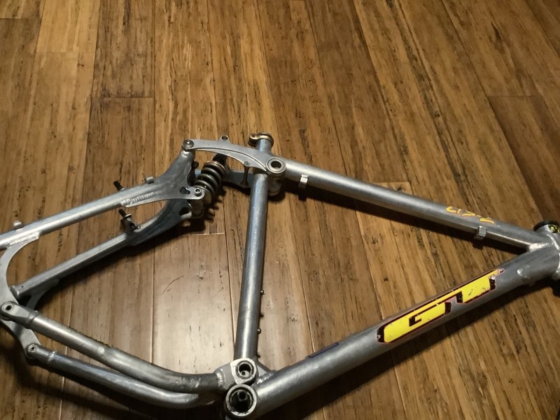 Vintage GT LTS-2 aluminum Full Suspension MTB Frame 26 Inch Rim Brake