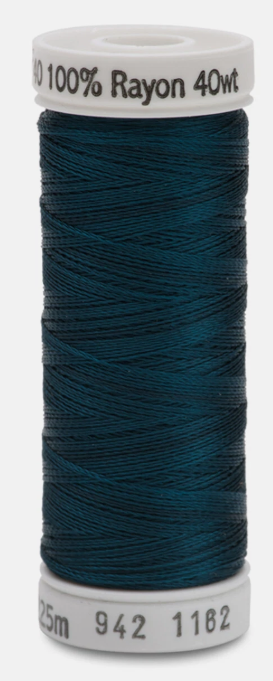 942-1162 DEEP TEAL GUTERMANN SULKY 40wt  RAYON EMBROIDERY THREAD 250m