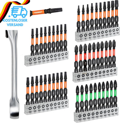 Impact Multi Schraubendreher Bits Set, 51Tlg. Magnetischen S2-Stahl 50Mm (Torx/P