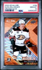 2024 UD ALLURE ORANGE SLICE #106 OLEN ZELLWEGER PSA 10