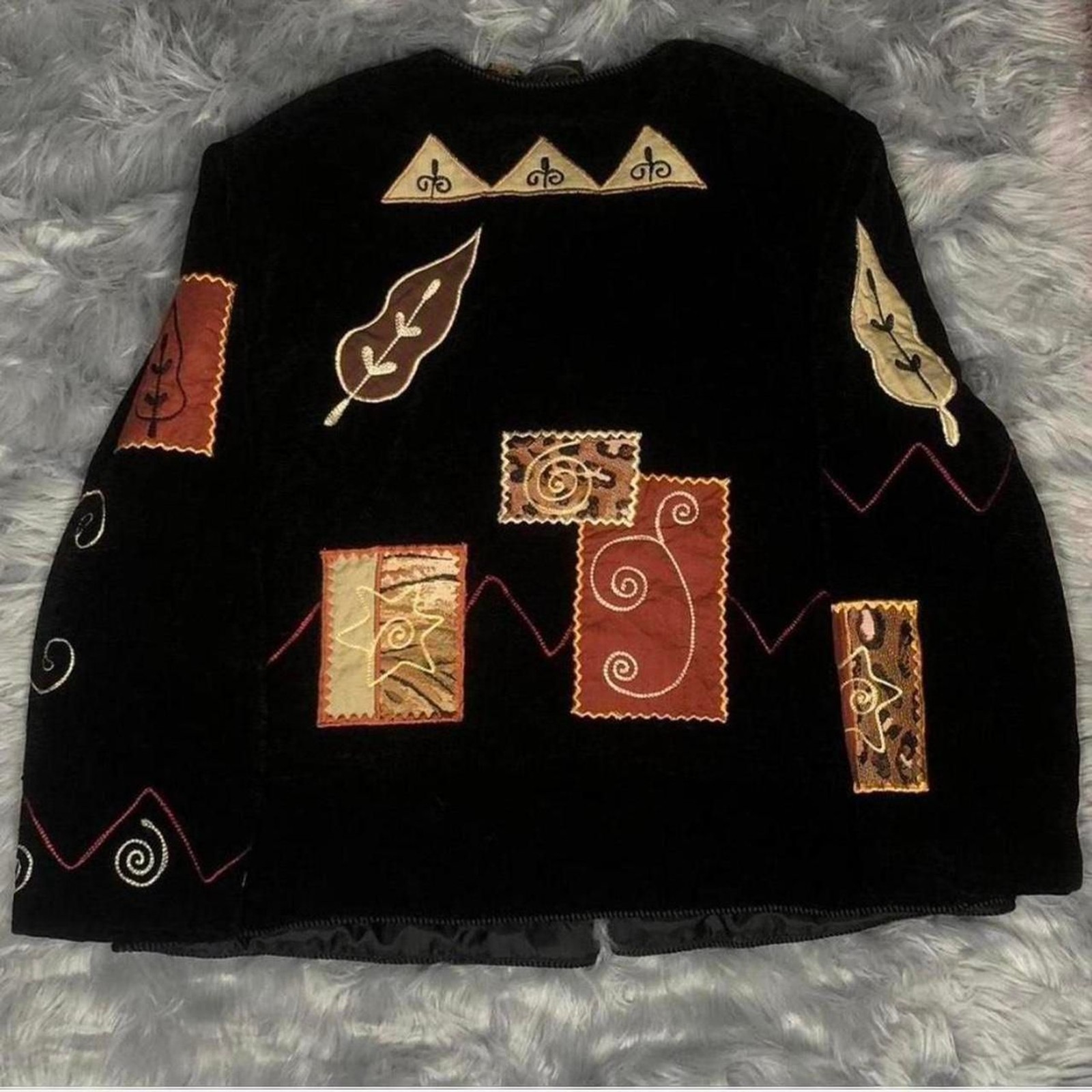 Black Coat With Patch Like Design - image 2